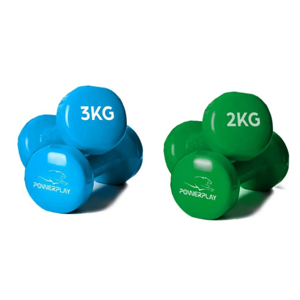 Набір гантелей в кейсі 12 кг. PowerPlay 4118 Fitness Dumbells (2 шт*1 кг, 2 шт*2 кг, 2 шт*3 кг) (PP_4118_12kg)