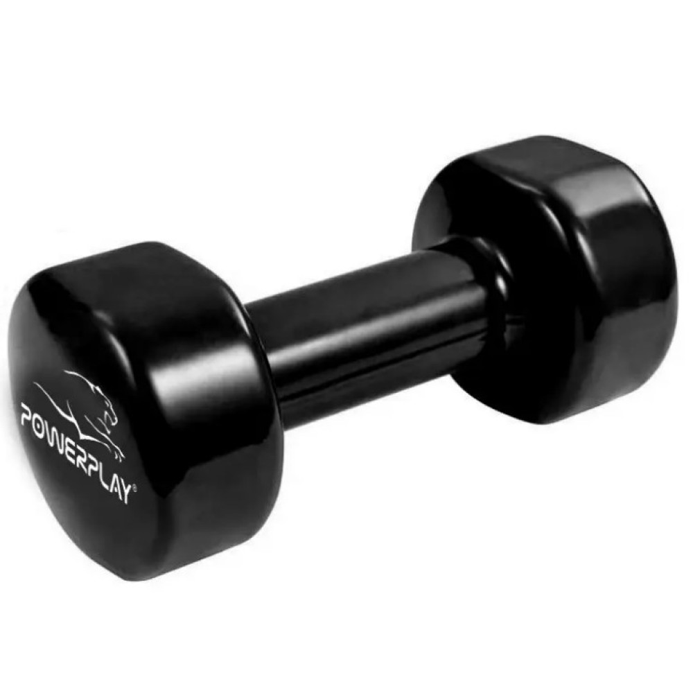 Гантель вінілова PowerPlay 1 кг PP_4121 Чорна 1 шт (PP_4121_1kg)