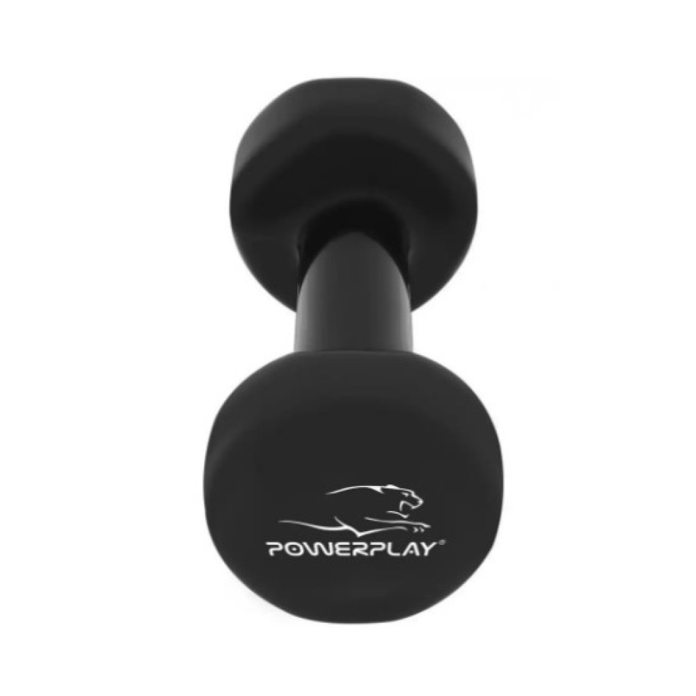 Гантель вінілова PowerPlay 1 кг PP_4121 Чорна 1 шт (PP_4121_1kg)