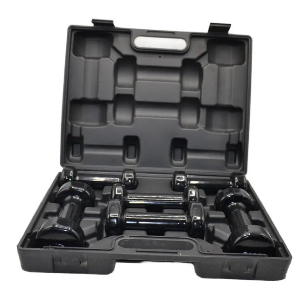 Набір гантелей в кейсі 9 кг. PowerPlay 4121 Fitness Dumbells (2 шт*1 кг, 2 шт*1,5 кг, 2 шт*2 кг) (PP_4121_9kg)