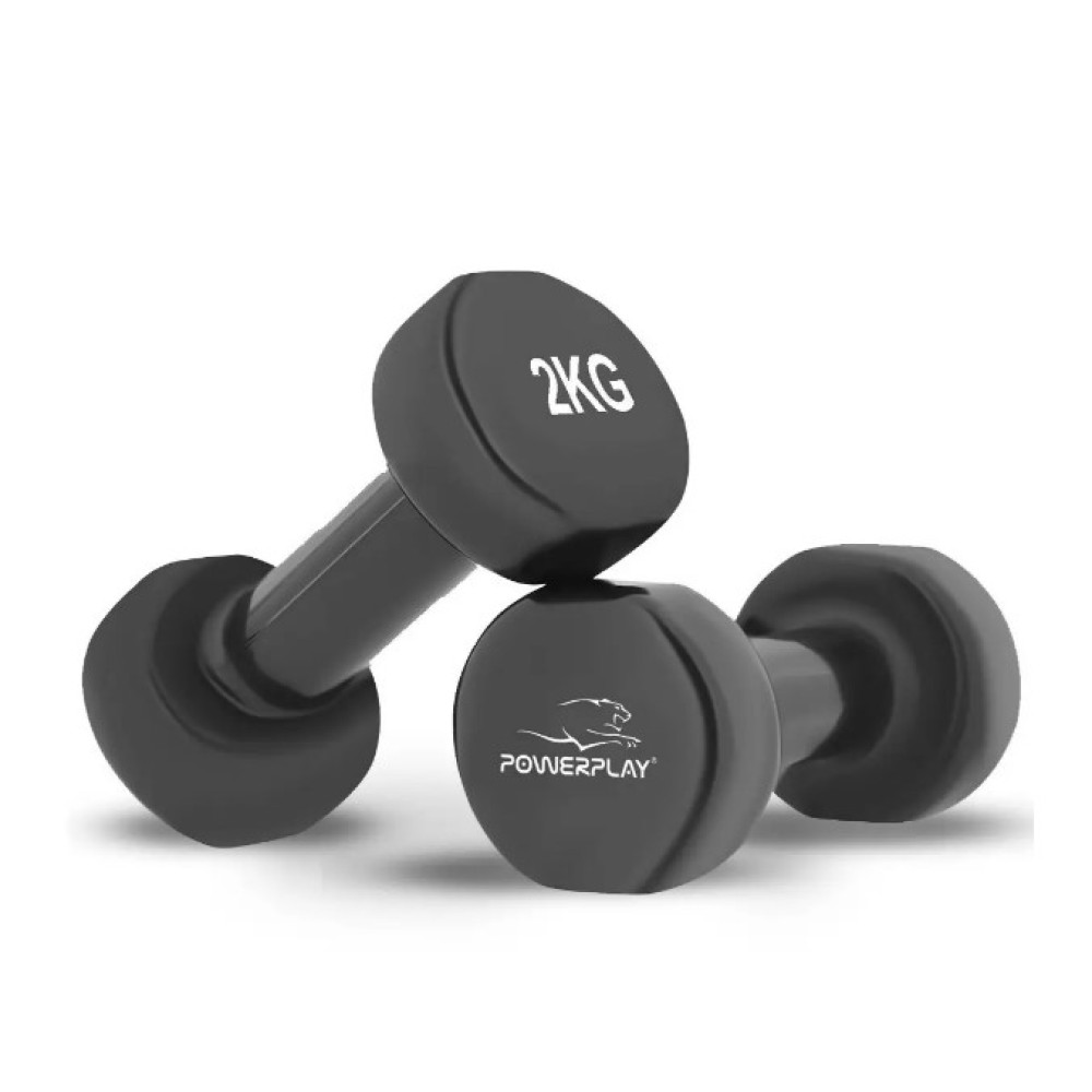 Набір гантелей в кейсі 9 кг. PowerPlay 4121 Fitness Dumbells (2 шт*1 кг, 2 шт*1,5 кг, 2 шт*2 кг) (PP_4121_9kg)