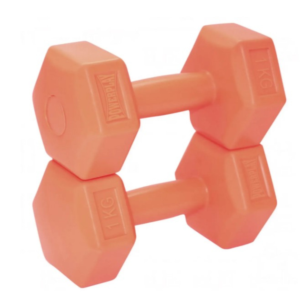 Гантелі композитні PowerPlay 4124 Hercules 2*1 кг Помаранчеві 2 шт (PP_4124_1kg_2in)