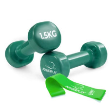 Гантель виниловая PowerPlay 4125 Achilles 2*1,5 кг Зеленые 2 шт (PP_4125_1,5kg_2in)