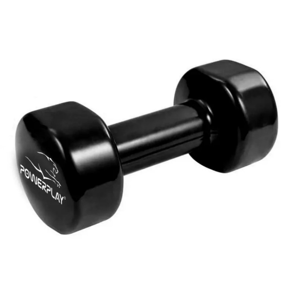Гантелі вінілові PowerPlay 4125 Achilles 2*5 кг Чорні 2 шт (PP_4125_5kg_2in)