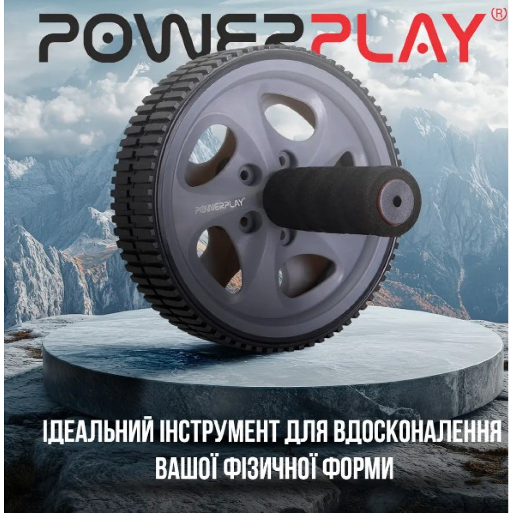 Колесо для преса PowerPlay PP-4345 Exercise Wheel (d16.5cm) Сіре (PP_4345)
