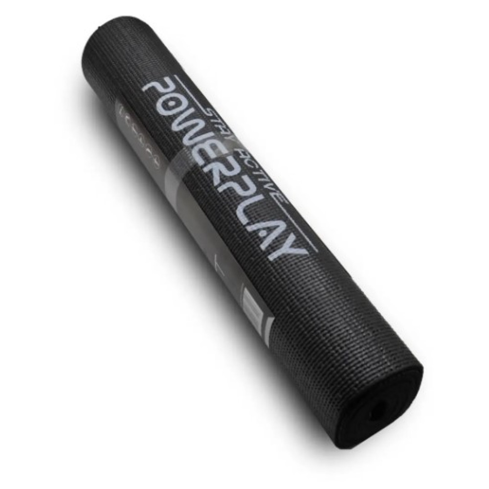Килимок для йоги та фітнесу PowerPlay 4010 PVC Yoga Mat Чорний (173x61x0.6) (PP_4010_Black_(173*0,6))