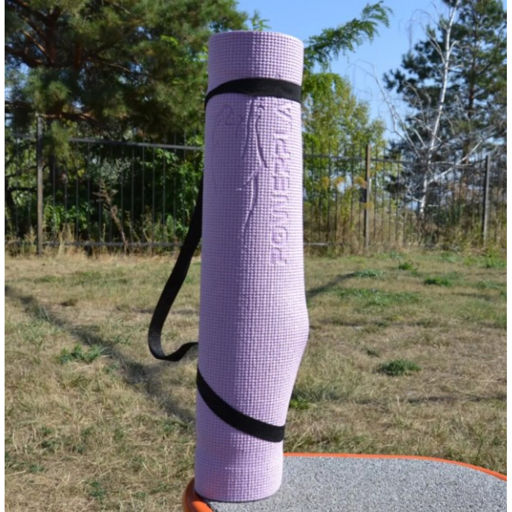 Килимок для йоги та фітнесу PowerPlay 4010 PVC Yoga Mat Лавандовий (173x61x0.6) (PP_4010_Lavender_(173*0,6)