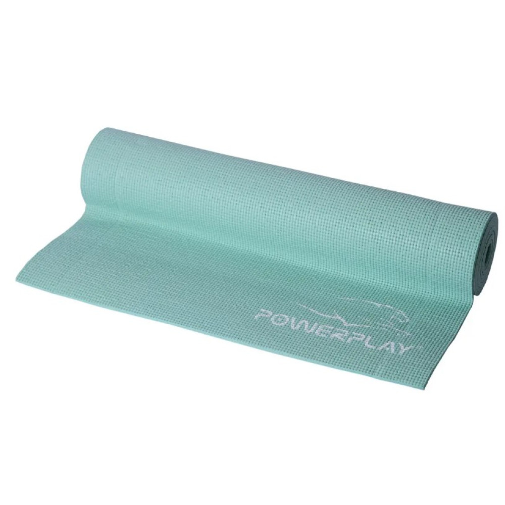 Килимок для йоги та фітнесу PowerPlay 4010 PVC Yoga Mat М'ятний (173x61x0.6) (PP_4010_Mint_(173*0,6))