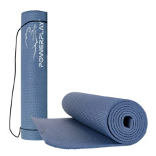 Килимок для йоги та фітнесу PowerPlay 4010 PVC Yoga Mat Темно-синій (173x61x0.6) (PP_4010_Navy_(173*0,6))