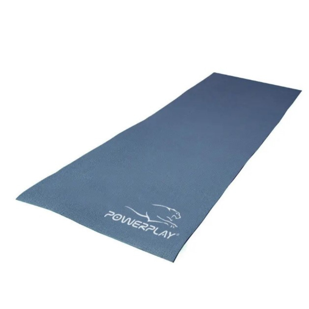 Килимок для йоги та фітнесу PowerPlay 4010 PVC Yoga Mat Темно-синій (173x61x0.6) (PP_4010_Navy_(173*0,6))