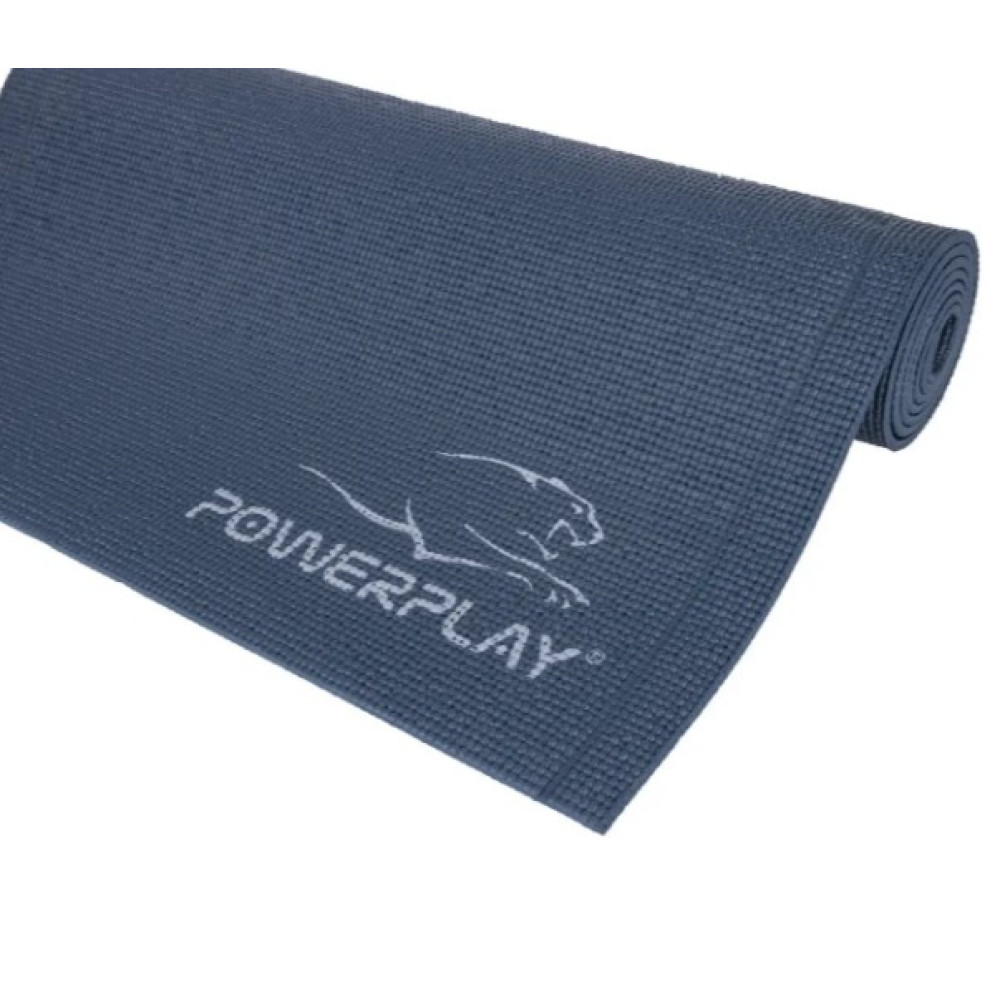 Килимок для йоги та фітнесу PowerPlay 4010 PVC Yoga Mat Темно-синій (173x61x0.6) (PP_4010_Navy_(173*0,6))