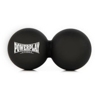 Масажний силіконовий подвійний м'яч PowerPlay PP-4355 Silicone Lacrosse Peanut Ball (6.4*12.7 см) Чорний (PP-4355_Black)