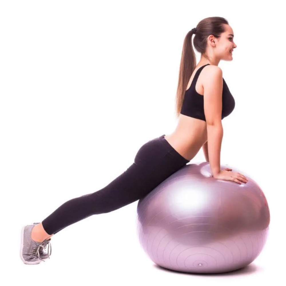М'яч для фітнесу (фітбол) PowerPlay 4001 Ø65 cm Gymball Ліловий + помпа (PP_4001_65_Lilac)
