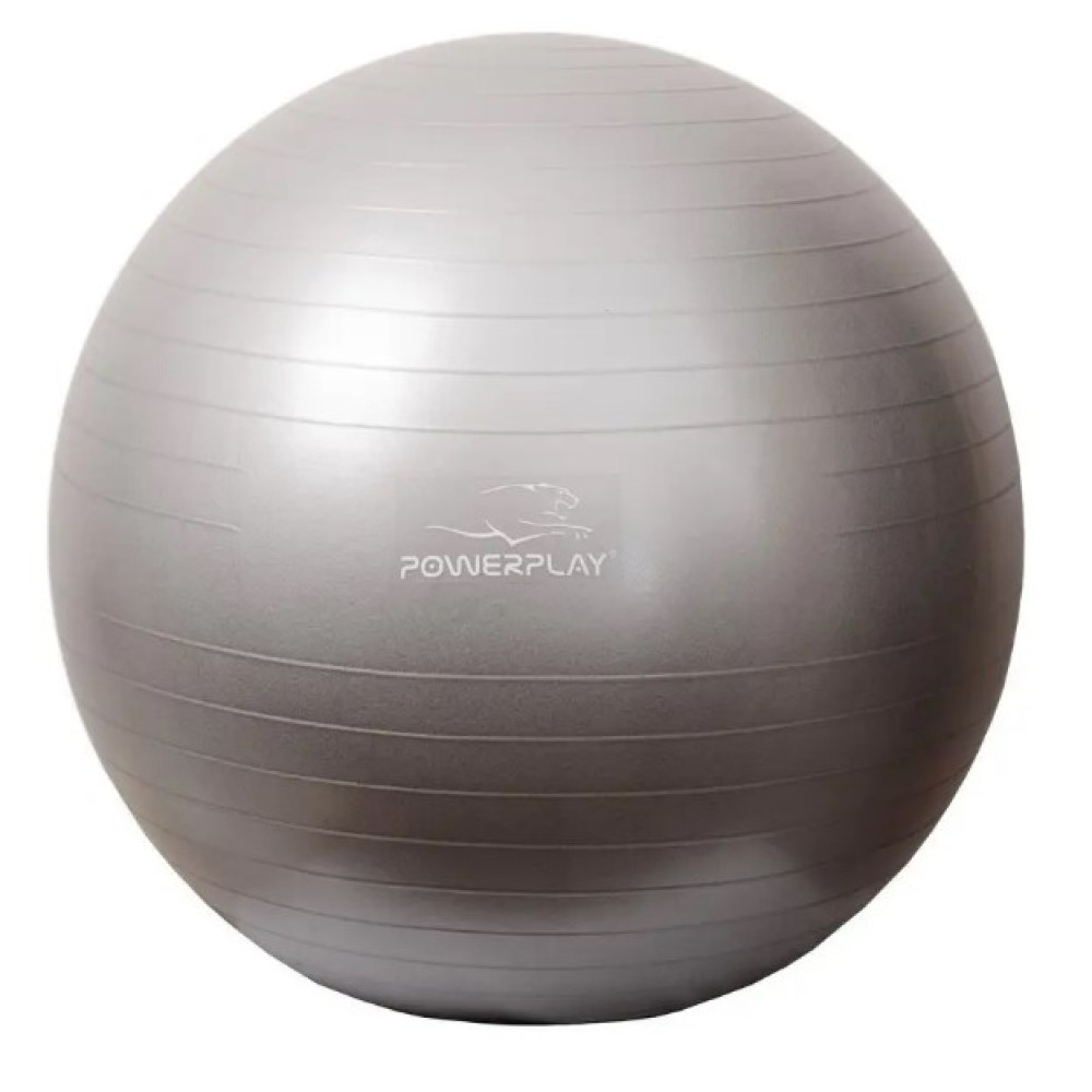М'яч для фітнесу (фітбол) PowerPlay 4001 Ø75 cm Gymball Сріблястий + помпа (PP_4001_75_Silver)