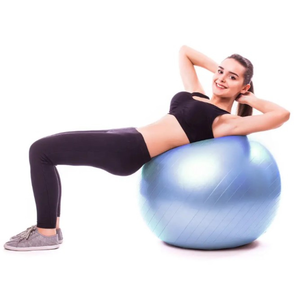 М'яч для фітнесу (фітбол) PowerPlay 4001 Ø75 cm Gymball Sky Blue + помпа (PP_4001_75_Sky_Blue)