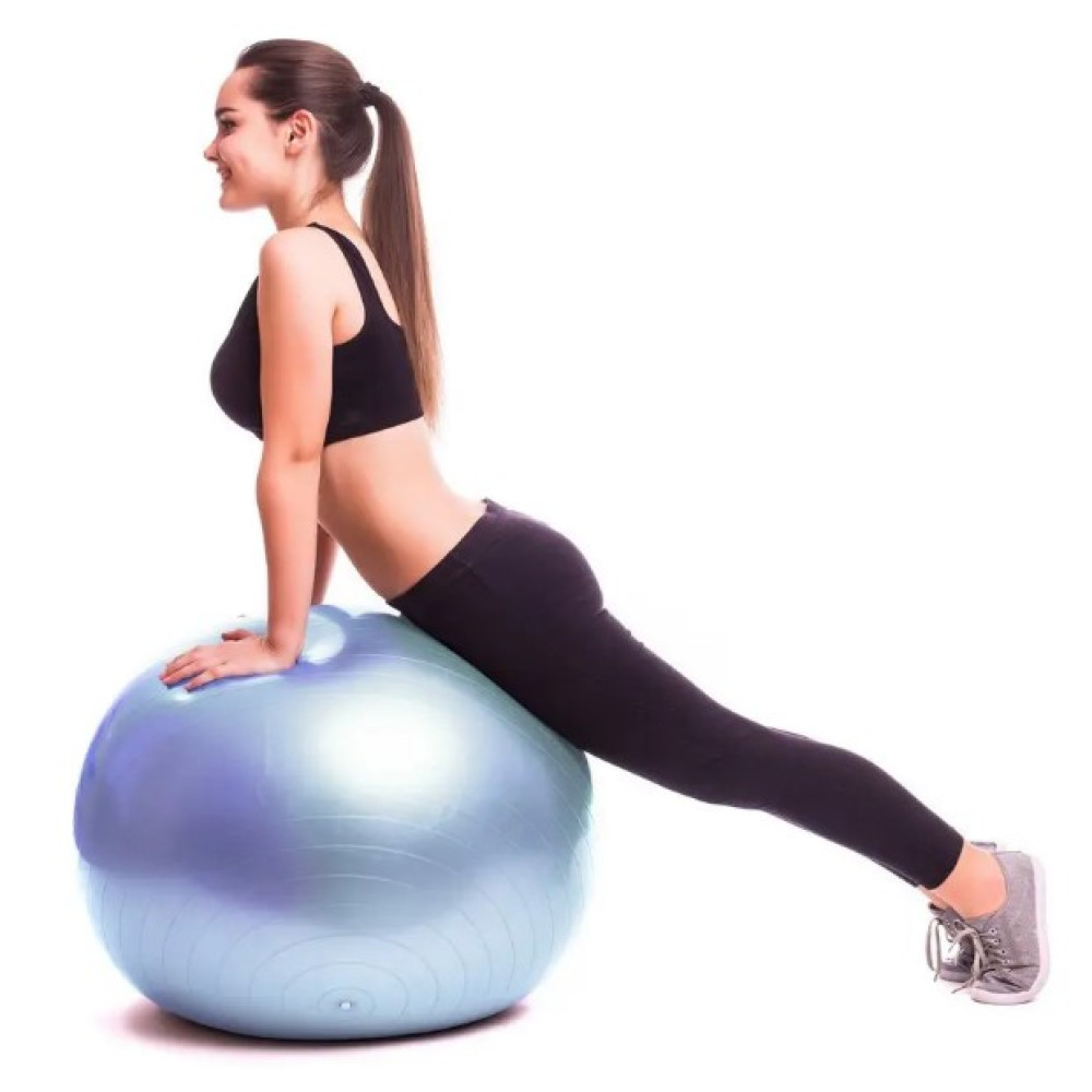 М'яч для фітнесу (фітбол) PowerPlay 4001 Ø75 cm Gymball Sky Blue + помпа (PP_4001_75_Sky_Blue)