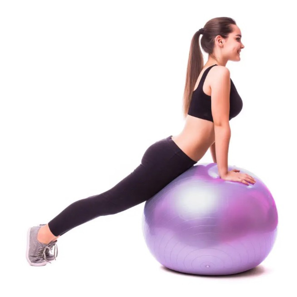 М'яч для фітнесу (фітбол) PowerPlay 4001 Ø75 cm Gymball Фіолетовий + помпа (PP_4001_75_Voilet)