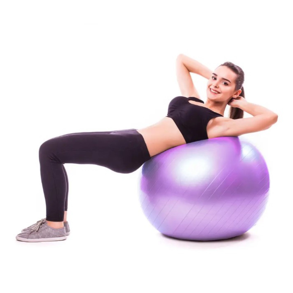 М'яч для фітнесу (фітбол) PowerPlay 4001 Ø75 cm Gymball Фіолетовий + помпа (PP_4001_75_Voilet)