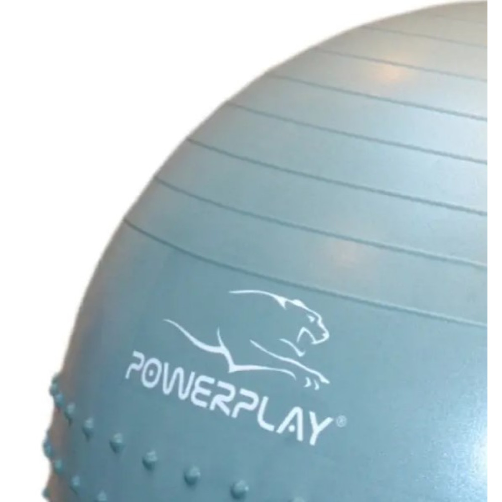 Мяч для фитнеса (фитбол) полумассажный PowerPlay 4003 Ø65 cm Gymball Зеленый + насос (PP_4003_65_Green)