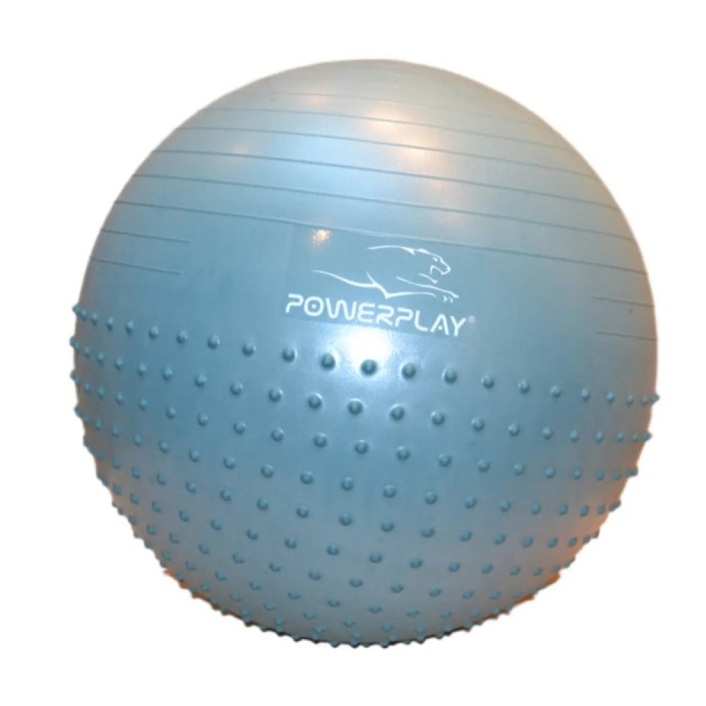 Мяч для фитнеса (фитбол) полумассажный PowerPlay 4003 Ø65 cm Gymball Зеленый + насос (PP_4003_65_Green)
