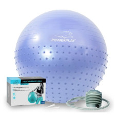 Мяч для фитнеса (фитбол) полумассажный PowerPlay 4003 Ø75 cm Gymball Sky Blue + насос (PP_4003_75_Sky_Blue)