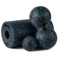 Набор для йоги PowerPlay PP_4008 EPP Foam Roller Set роллер + 2 массажных мяча Черно-синий (PP_4008_Bl/Blue)