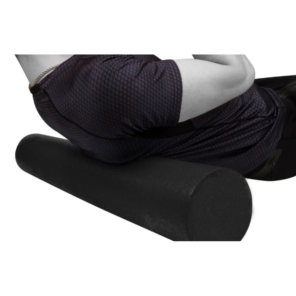 Масажний ролик (роллер) гладкий PowerPlay 4021 Fitness Roller Чорний (60x15 см) (PP_4021_60*15_Black)