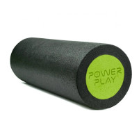 Масажний ролик (роллер) гладкий PowerPlay 4021 Fitness Roller Чорно-зелений (30x15 см) (PP_4021_BL/Green_(30*15))