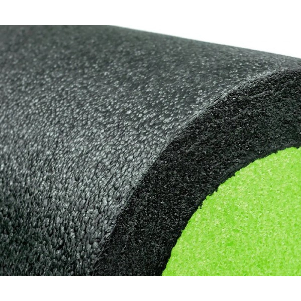 Масажний ролик (роллер) гладкий PowerPlay 4021 Fitness Roller Чорно-зелений (45x15 см) (PP_4021_BL/Green_(45*15))