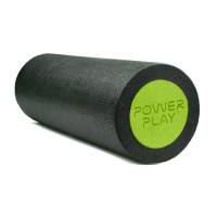 Масажний ролик (роллер) гладкий PowerPlay 4021 Fitness Roller Чорно-зелений (45x15 см) (PP_4021_BL/Green_(45*15))