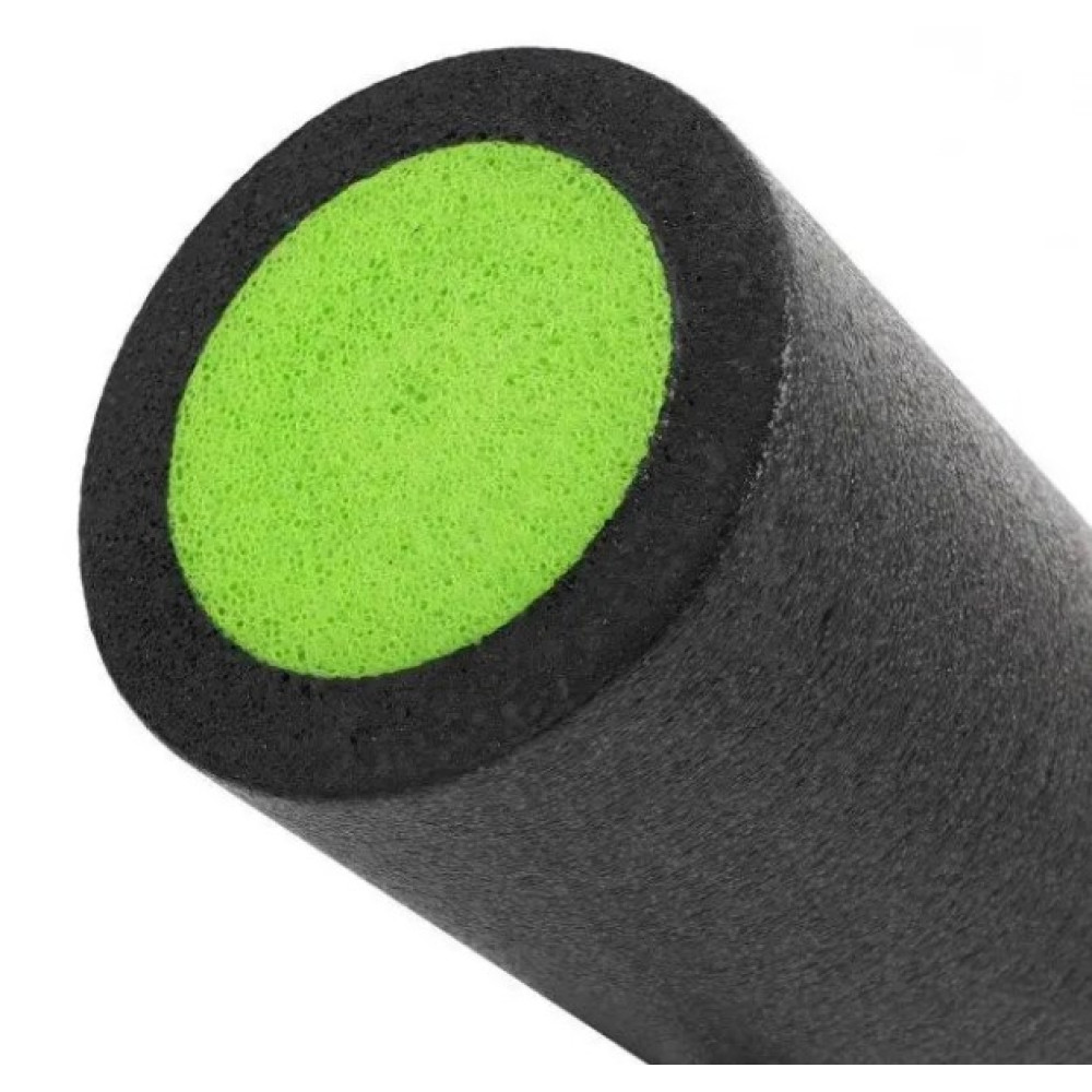 Масажний ролик (роллер) гладкий PowerPlay 4021 Fitness Roller Чорно-зелений (45x15 см) (PP_4021_BL/Green_(45*15))