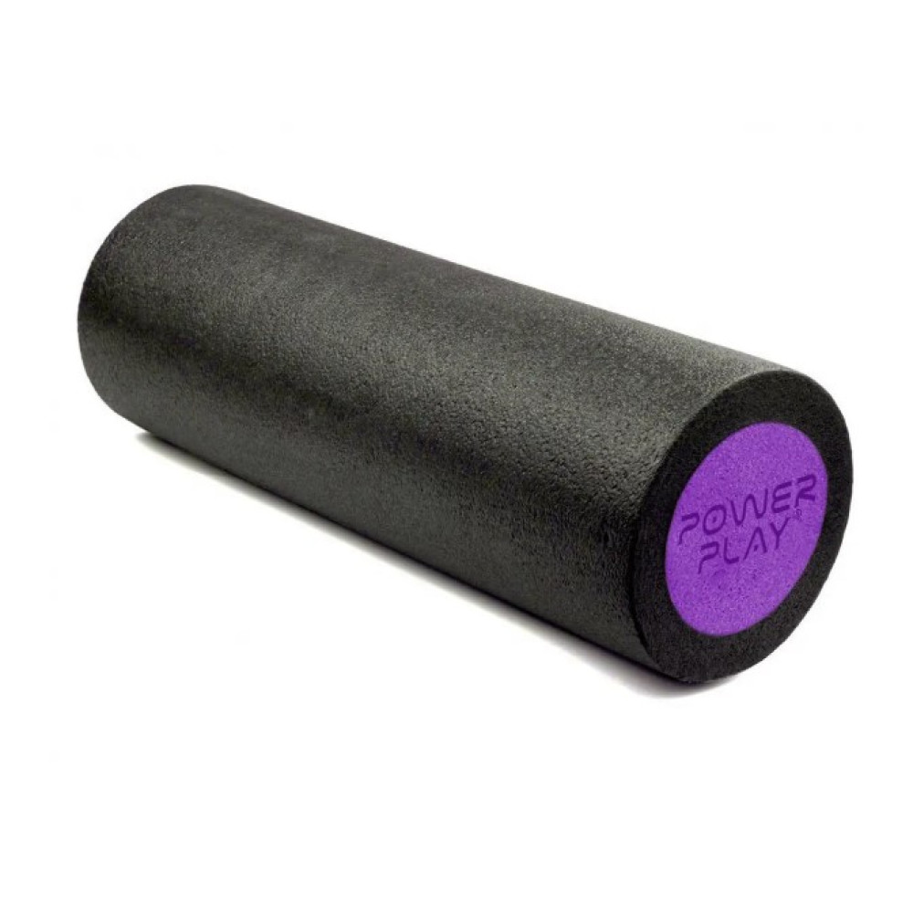 Массажный ролик (роллер) гладкий PowerPlay 4021 Fitness Roller Черно-фиолетовый 30x15 см (PP_4021_BL/Purple_(30*15))