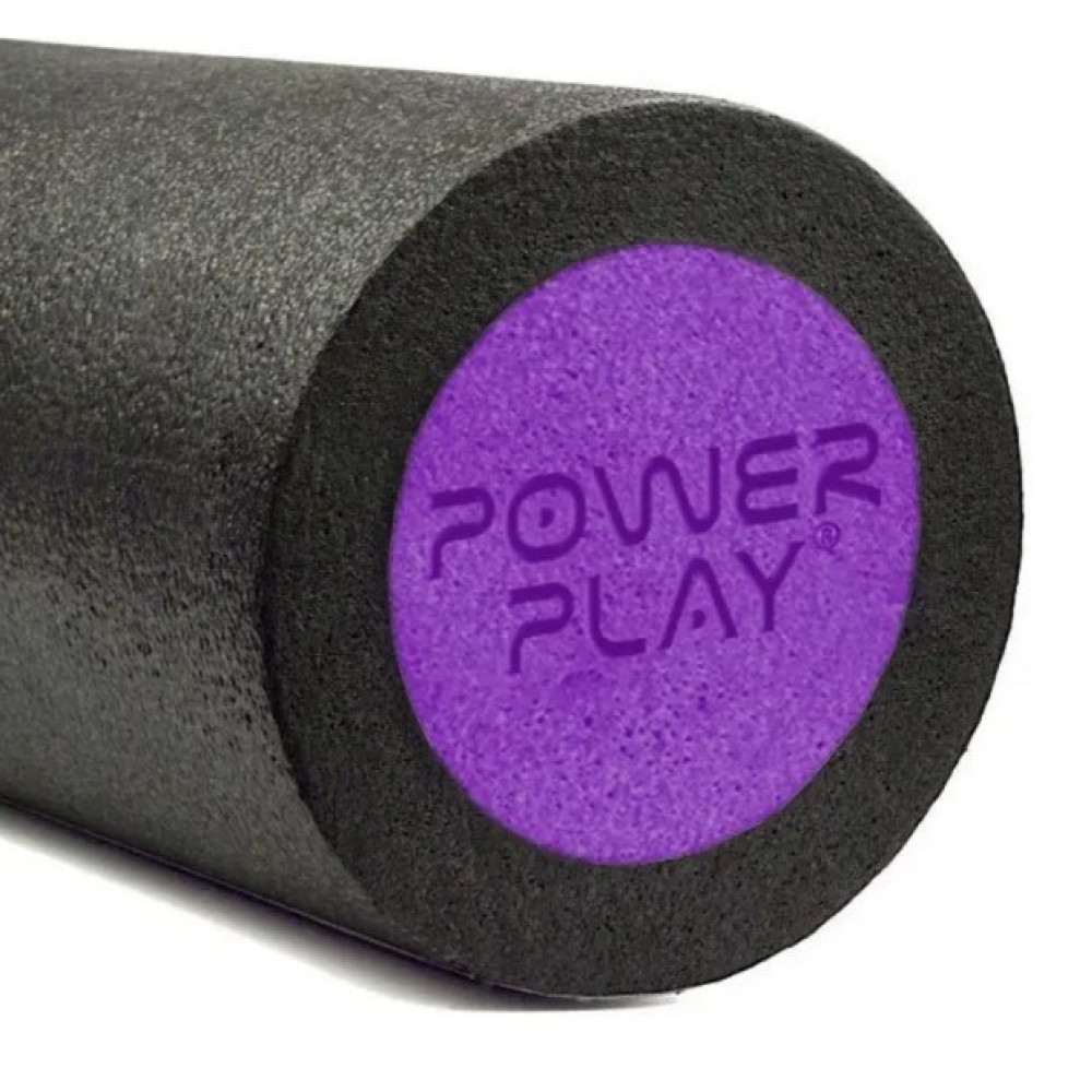 Массажный ролик (роллер) гладкий PowerPlay 4021 Fitness Roller Черно-фиолетовый 30x15 см (PP_4021_BL/Purple_(30*15))