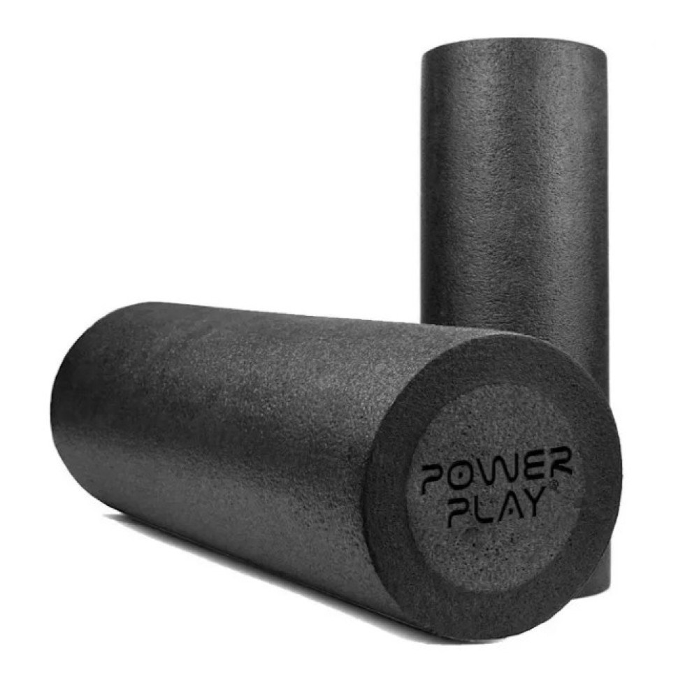 Массажный ролик (роллер) гладкий PowerPlay 4021 Fitness Roller Черный 30x15 см (PP_4021_Black_(30*15))