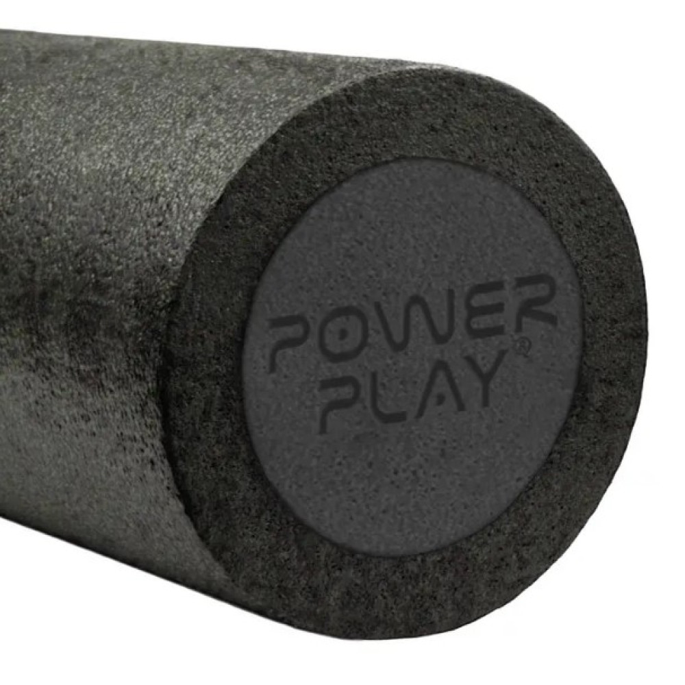 Массажный ролик (роллер) гладкий PowerPlay 4021 Fitness Roller Черный 30x15 см (PP_4021_Black_(30*15))