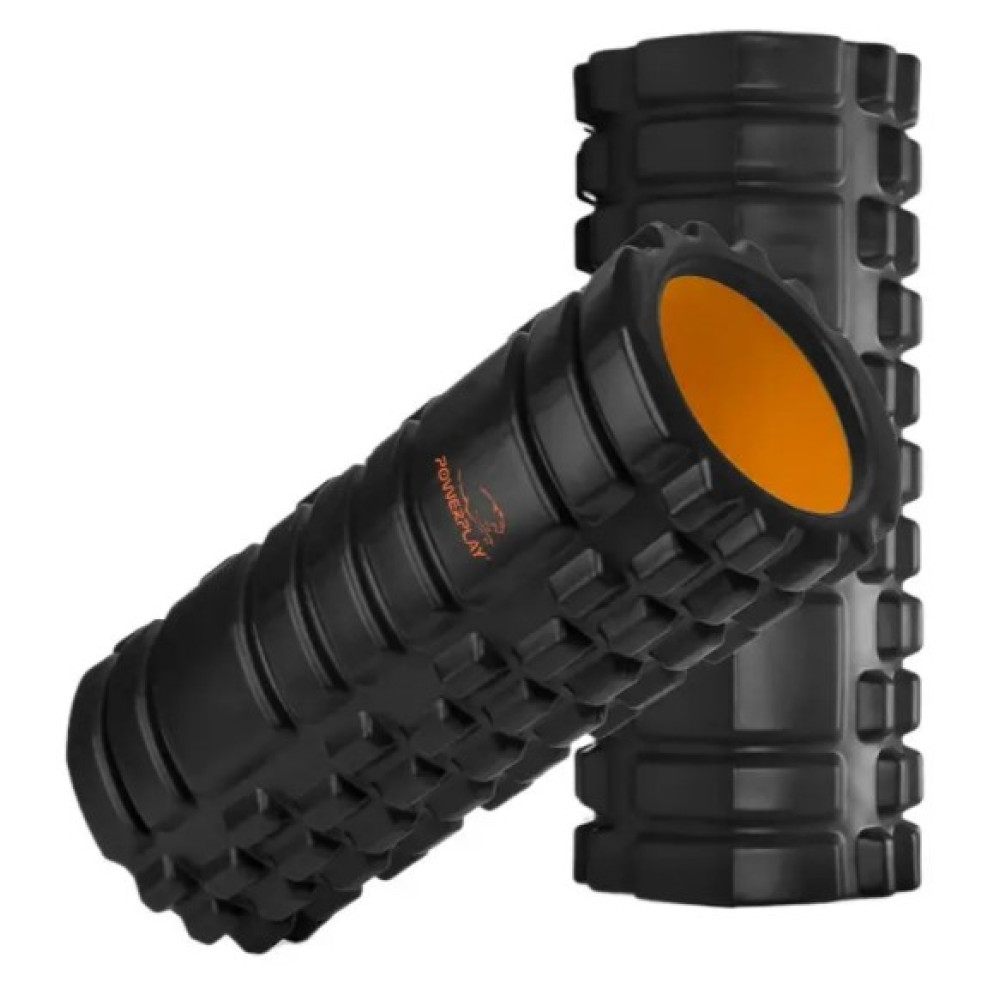 Масажний ролик (роллер) PowerPlay 4025 Massage Roller Чорно-помаранчевий (33x15 см) (PP_4025_Black/Orange)