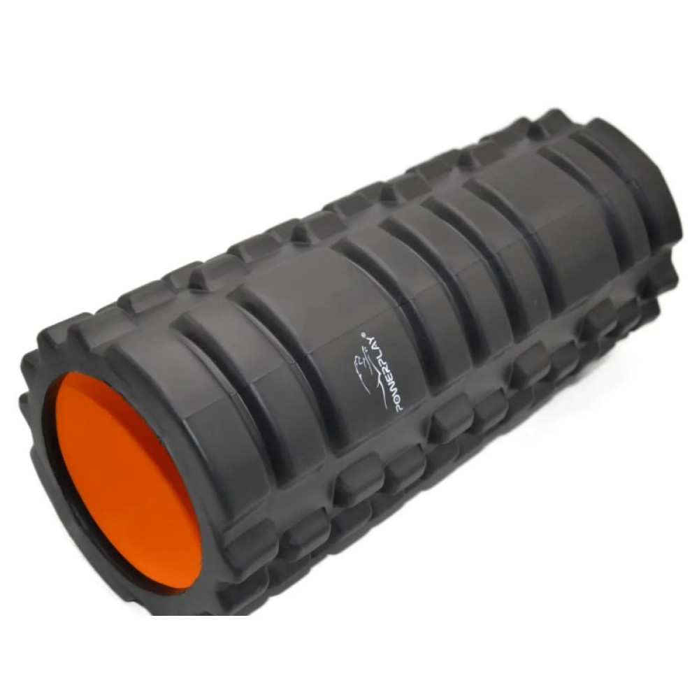 Масажний ролик (роллер) PowerPlay 4025 Massage Roller Чорно-помаранчевий (33x15 см) (PP_4025_Black/Orange)