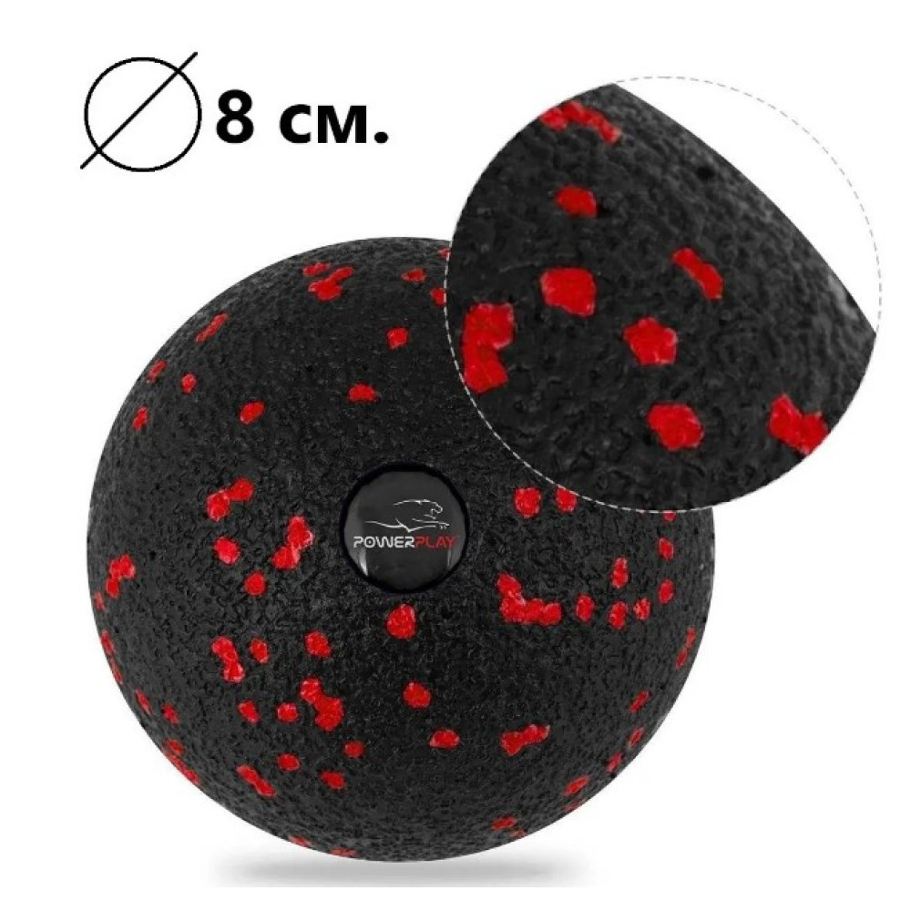 Набір м'ячів для масажу та йоги PowerPlay PP_4090 EPP (Комплект з 2 штук) Red (PP_4090_Red)