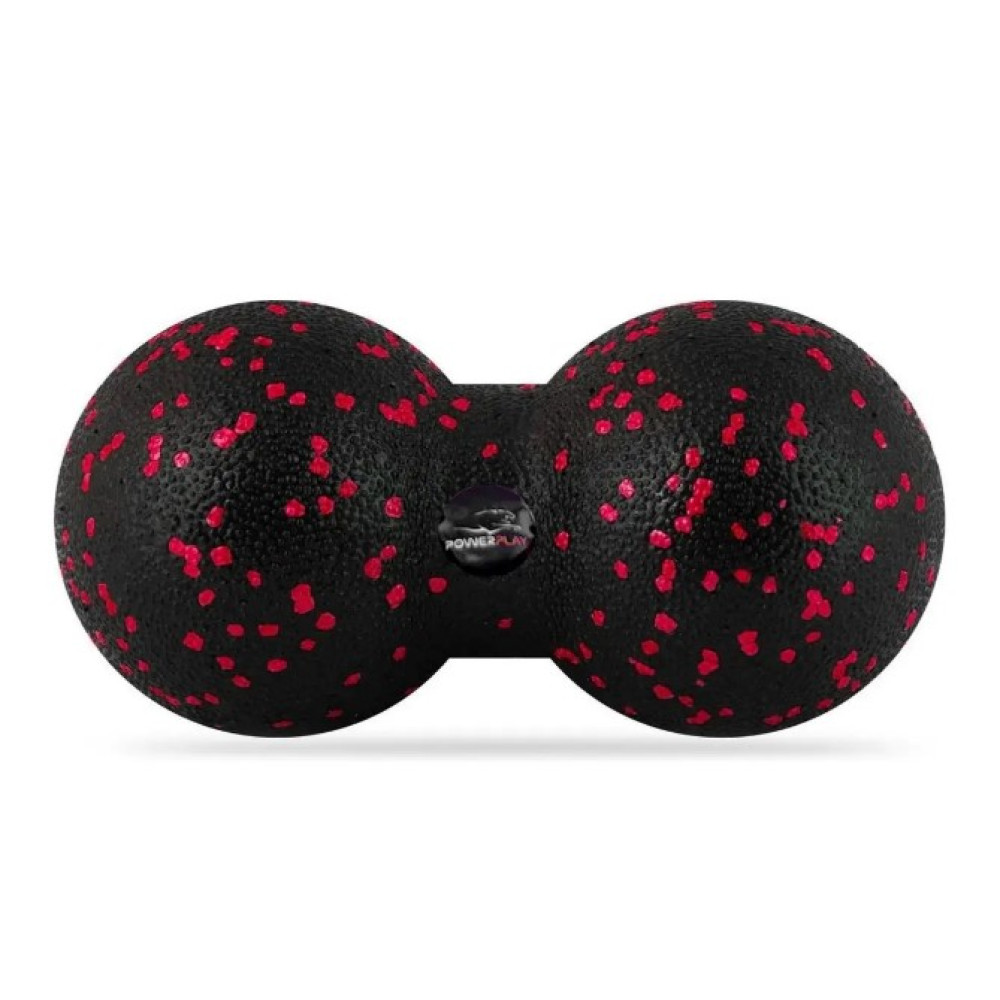 Набір для масажу та йоги PowerPlay PP_4091 EPP (2 м'ячики + валик масажер 15*5,3 см) Red + гумка 11 кг (PP_4091_Red)
