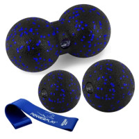 Набор для массажа и йоги PowerPlay PP_4092 EPP (комплект из 3 штук) Blue + резинка 7,5 кг (PP_4092_Blue)