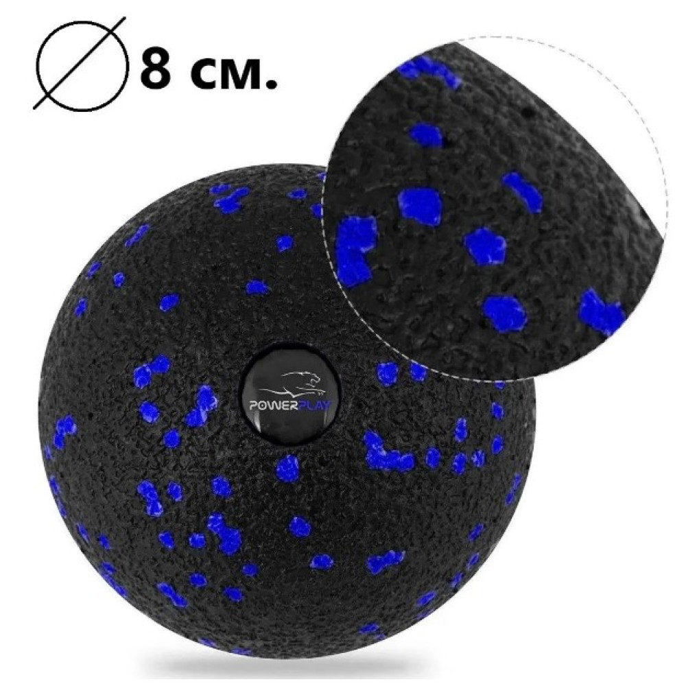 Набір для масажу та йоги PowerPlay PP_4096 (Ролик 33*14 + 2-ва мячі) Blue + гумка 7.5 кг (PP_4096_Blue)