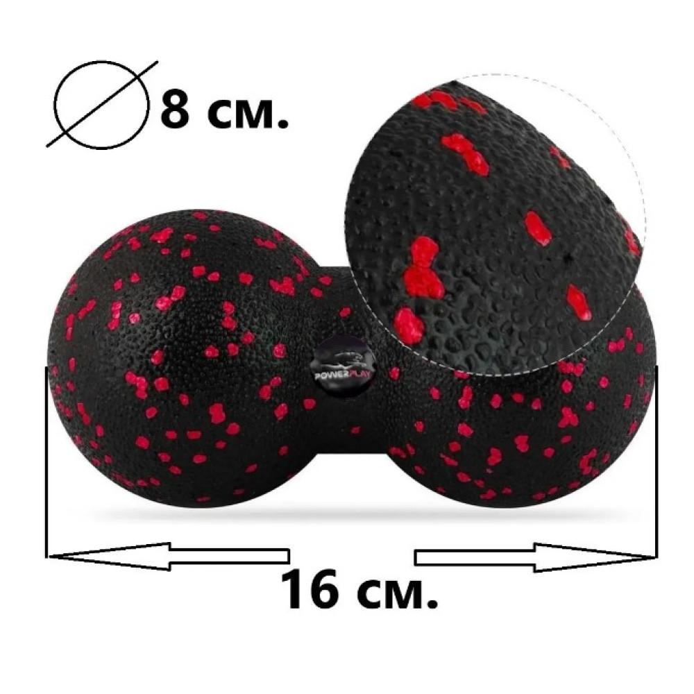 Набір для масажу та йоги PowerPlay PP_4097 (Ролик 30*10 + 2-ва мячі) Black + гумка 11 кг (PP_4097_Black)