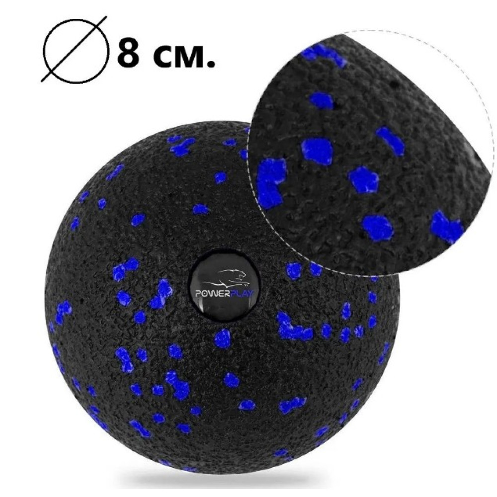 Набір для масажу та йоги PowerPlay PP_4097 (Ролик 30*10 + 2-ва мячі) Blue + гумка 7.5 кг (PP_4097_Blue)