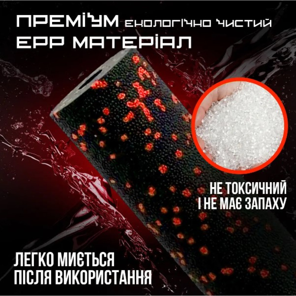 Масажний ролик (роллер) гладкий PowerPlay PP-4346 Mini EPP Foam Roller Чорно/Червоний (15,3x5,3 см) (PP_4346_Red_(15*5))