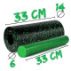 Масажний ролик (роллер) гладкий PowerPlay PP-4348 2 in 1 EPP Foam Roller Чорно/Зелений (33x14 см) (PP_4348_Green_(33*14))