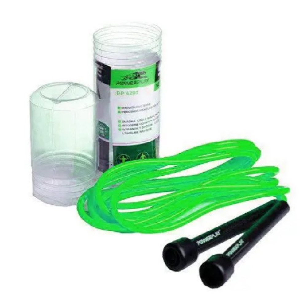 Скакалка PowerPlay 4201 Basic Jump Rope Зелена 2,8 м (PP_4201_Green)