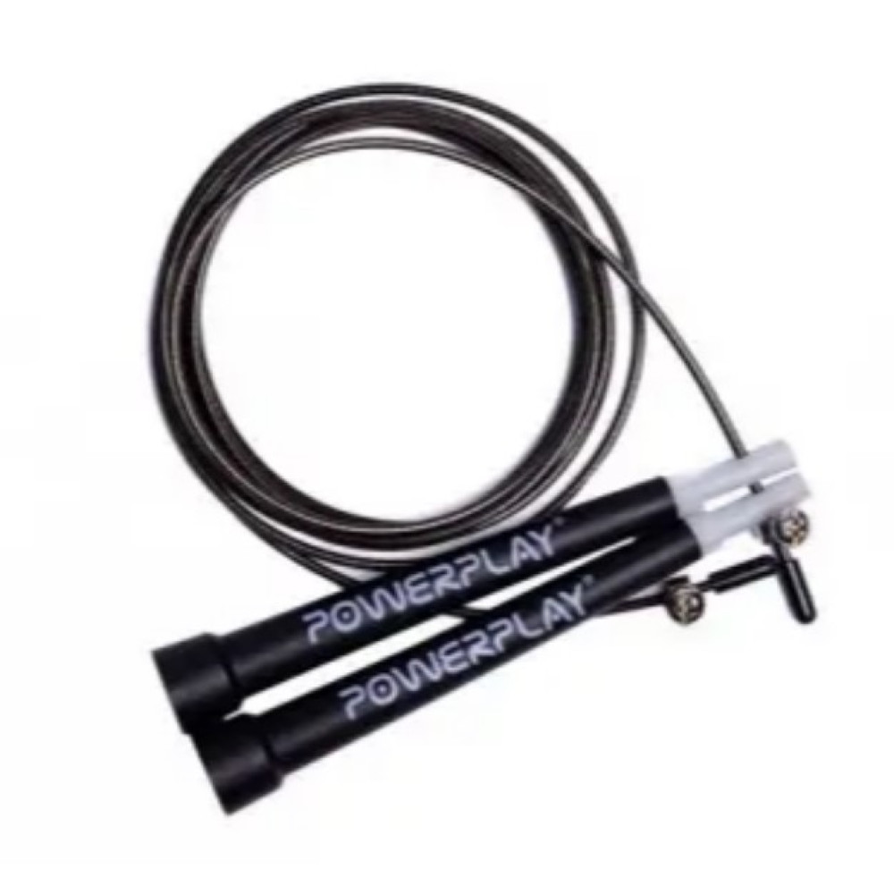 Скакалка швидкісна PowerPlay 4202 Ultra Speed Rope Чорна 2,9 м (PP_4202_Black)