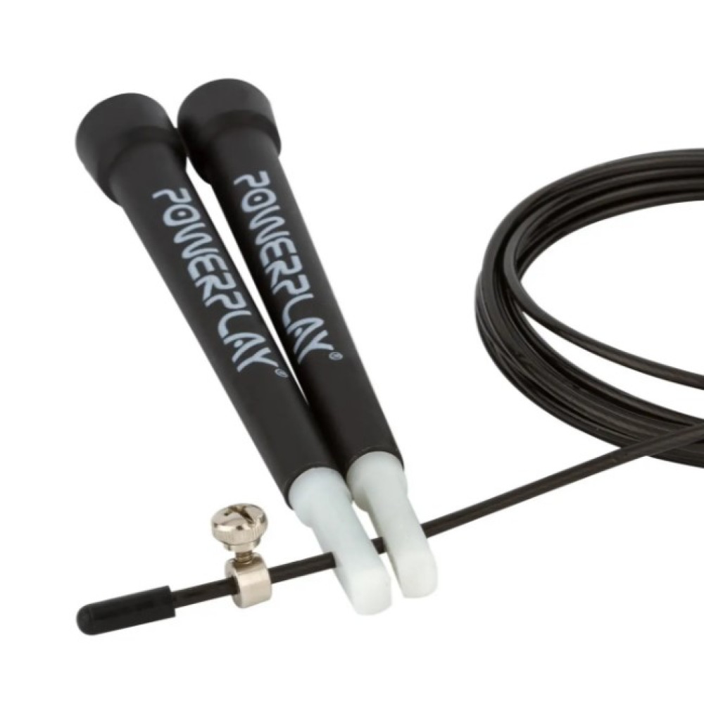 Скакалка швидкісна PowerPlay 4202 Ultra Speed Rope Чорна 2,9 м (PP_4202_Black)