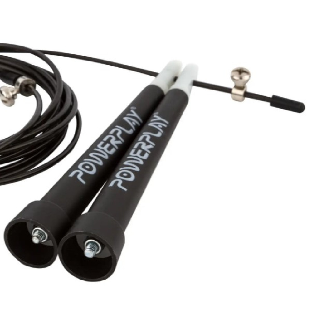 Скакалка швидкісна PowerPlay 4202 Ultra Speed Rope Чорна 2,9 м (PP_4202_Black)