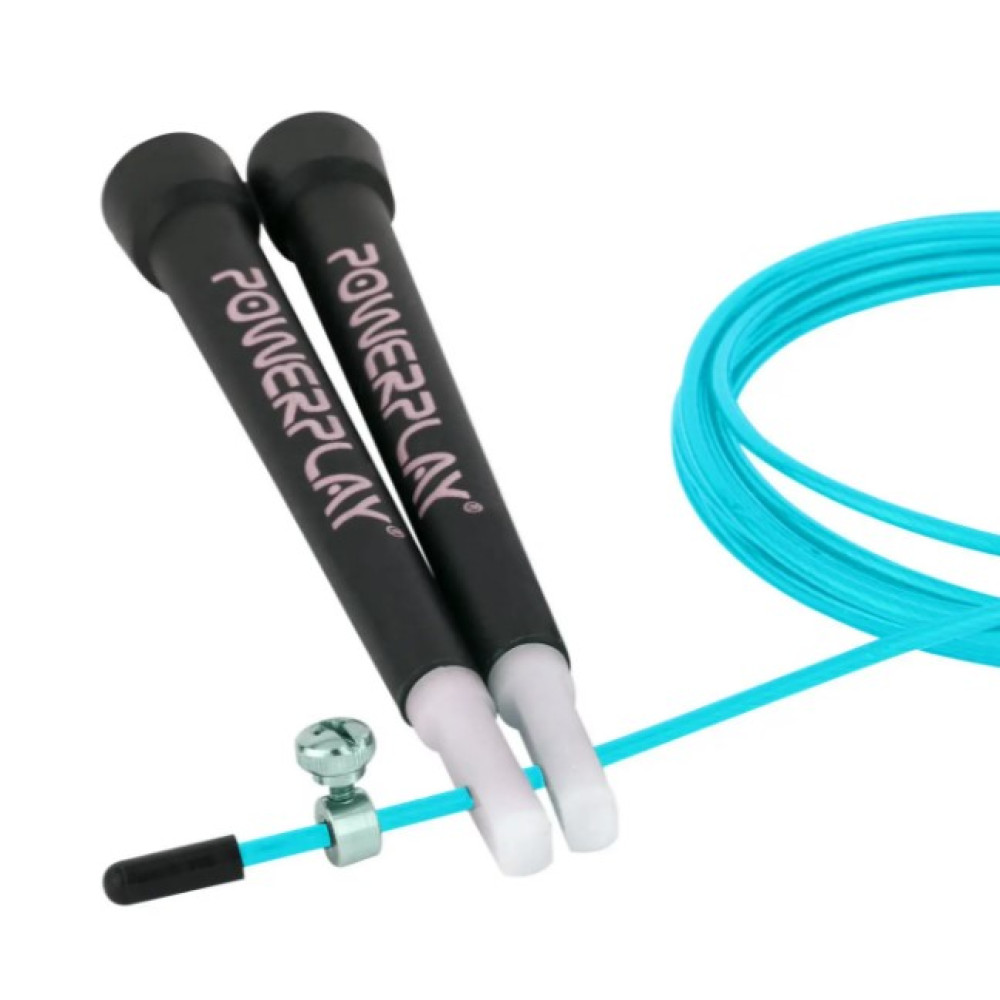Скакалка швидкісна PowerPlay 4202 Ultra Speed Rope Бірюзова 2,9 м (PP_4202_Cyan)